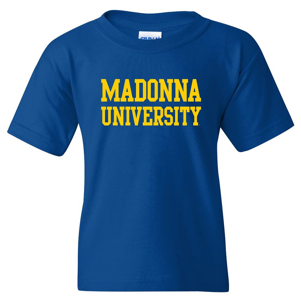 UGP Campus Apparel YS01 - Madonna University Crusaders Basic Block Youth T-Shirt - Large - Royal