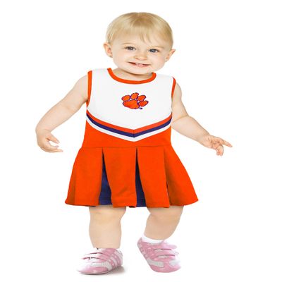 Little King NCAA Infant/Toddler Girls One Piece Team Cheer Jumper Dress-Clemson Tigers-3T