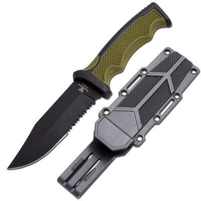 Snake Eye Tactical 10" Heavy Duty Military Marine-Army Fixed Blade Hunting Knife W/Molded Sheath (5236-3)