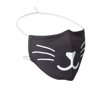 100% Cotton Washable Binx Black Cat Halloween Over-The-Head Face Mask - Kids