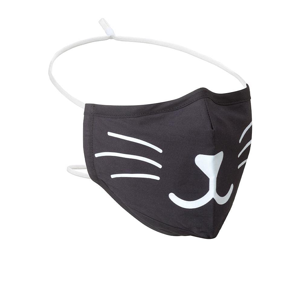 100% Cotton Washable Binx Black Cat Halloween Over-The-Head Face Mask - Kids