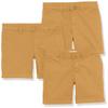 Amazon Essentials Toddler Boys' Uniform Woven Flat-Front Shorts (Wrinkle Resistant), Pack of 3, Dark Khaki Brown, 4T view 1