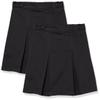 Amazon Essentials Girls' Pleated Pull-on Uniform Scooter Skirts, Pack of 2, Black, Large view 1
