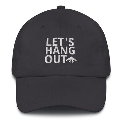 CreativeTees4You Let's Hang Out Paragliding Glider Embroidered Dad Hat Adjustable Cotton Cap Dark Grey