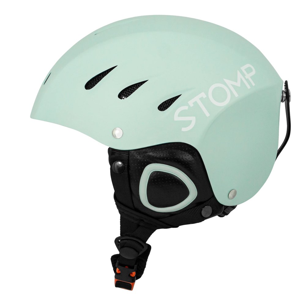 STOMP Ski & Snowboarding Snow Sports Helmet with Build-in Pocket in Ear Pads for Wireless Drop-in Headphone (Matte Frost, Medium)