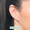 Round Open Hoop Aquamarine Earrings for Women 925 Sterling Silver Dangling March Birthstone Earrings Aquamarine Jewelry Gemstone Earrings Blue Stone Aquamarine Hoops Earrings with 1 Inch Push Back view 3