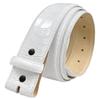 38MM Italian Calfskin Genuine Leather Dress Belt Strap with Snaps 1-1/2"(38mm) Wide (Alligator White, 54) view 1