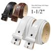 38MM Italian Calfskin Genuine Leather Dress Belt Strap with Snaps 1-1/2"(38mm) Wide (Alligator White, 54) view 2