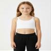 Kurve Girls Seamless Strappy Back Stretchy Crop Undershirt Bra, Made in USA, White-57, Age 9-14 view 4