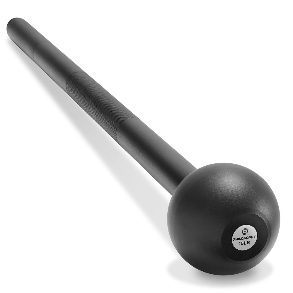 Philosophy Gym Steel Mace Bell 15 LB, Mace Club for Strength Training, Functional Full Body Workouts