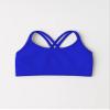 Kurve Girls Seamless Strappy Back Stretchy Crop Undershirt Bra, Made in USA, Cobalt-57, Age 4-8 view 2