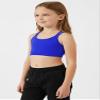 Kurve Girls Seamless Strappy Back Stretchy Crop Undershirt Bra, Made in USA, Cobalt-57, Age 4-8 view 4