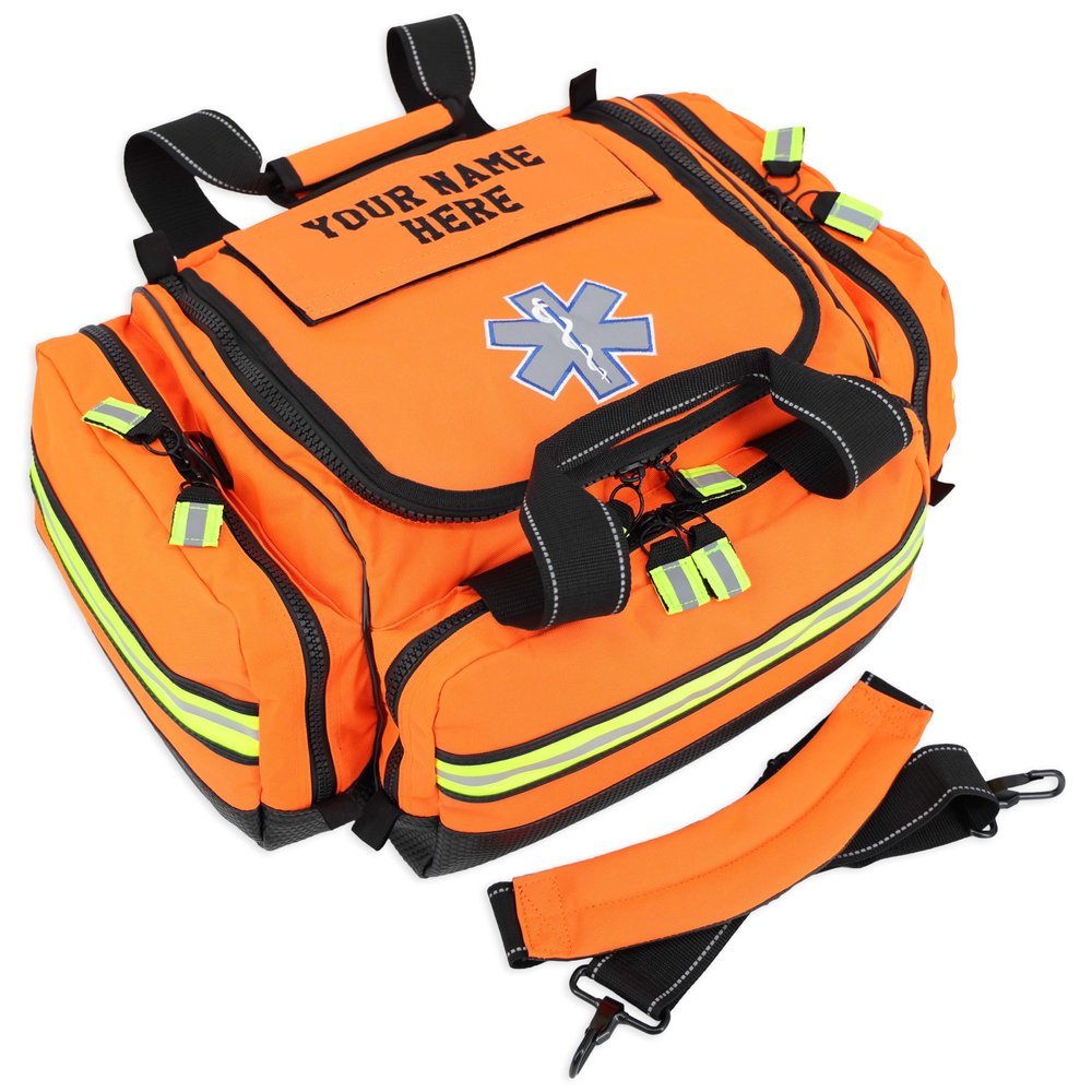 Lightning X Modular Large EMT Medic First Responder EMS Trauma Jump Bag w/Embroidered Name - ORANGE