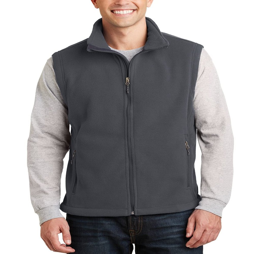 JustBlanks Full-Zip Vest s Value Fleece Sleeveless Jacket Vest - Iron Grey - XL