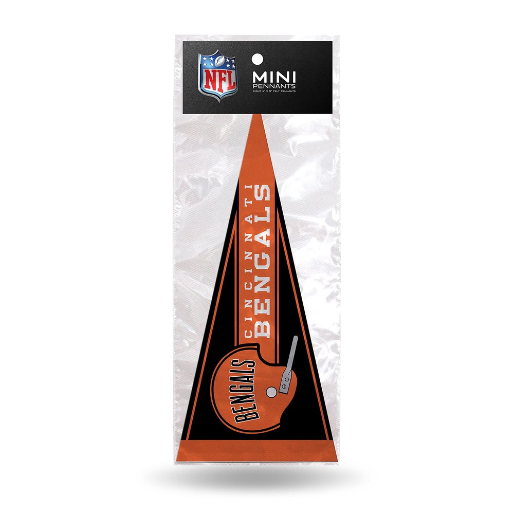 NFL Football Cincinnati Bengals Retro 4" x 9" Felt Mini Pennant Team Set (Includes 8 Pieces)