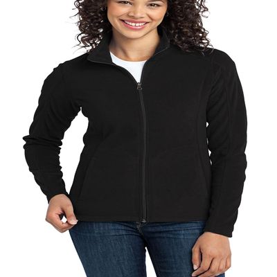 JustBlanks Womens Full-Zip Long Sleeves Jackets Lightweight Microfleece Jacket - Black - M