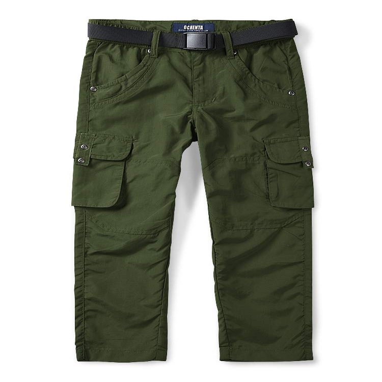 Mesinsefra Boys' Hiking Cargo Pants,Kid's Youth Casual Outdoor Quick Dry Waterproof Camping Trousers Black 170cm11-12 Years