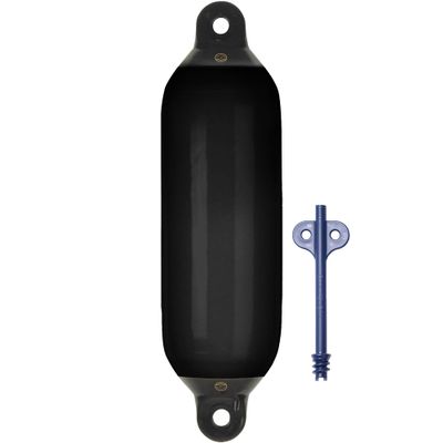 Dan-Fender Heavy Duty Boat Fender 827-F03 - Bumper for Boats (28-36 ft Long) - Strong & Flexible PVC, All Weather Conditions, Universal Fit Boat Accessories for Docking (Black)