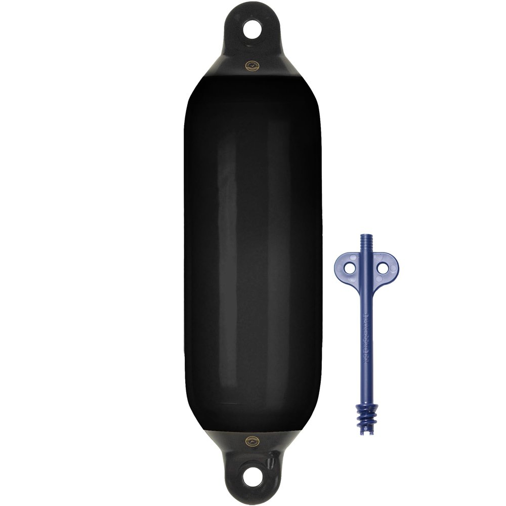Dan-Fender Heavy Duty Boat Fender 827-F03 - Bumper for Boats (28-36 ft Long) - Strong & Flexible PVC, All Weather Conditions, Universal Fit Boat Accessories for Docking (Black)