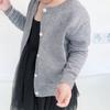 1-7T Little Boys Girls Cute Button-Down Cardigan Sweater Crew Neck Cardigan Coat Toddler Cotton School Knit Sweater (Gray,2-3T,2 Years,3 Years) view 3