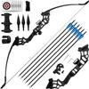 BZTANG 30/40LBS Recurve Bows Archery Set,Survival Longbow Right Hand with Used for Recurve Bow Target Practice Outdoor Hunting Archery Carbon Arrows and Armguard and Finger Tab (40LBS) view 1