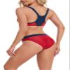 Adoretex Women's Guard Sport Bra Workout Bikini Top (FGN08T) - Red/Navy - Small view 4
