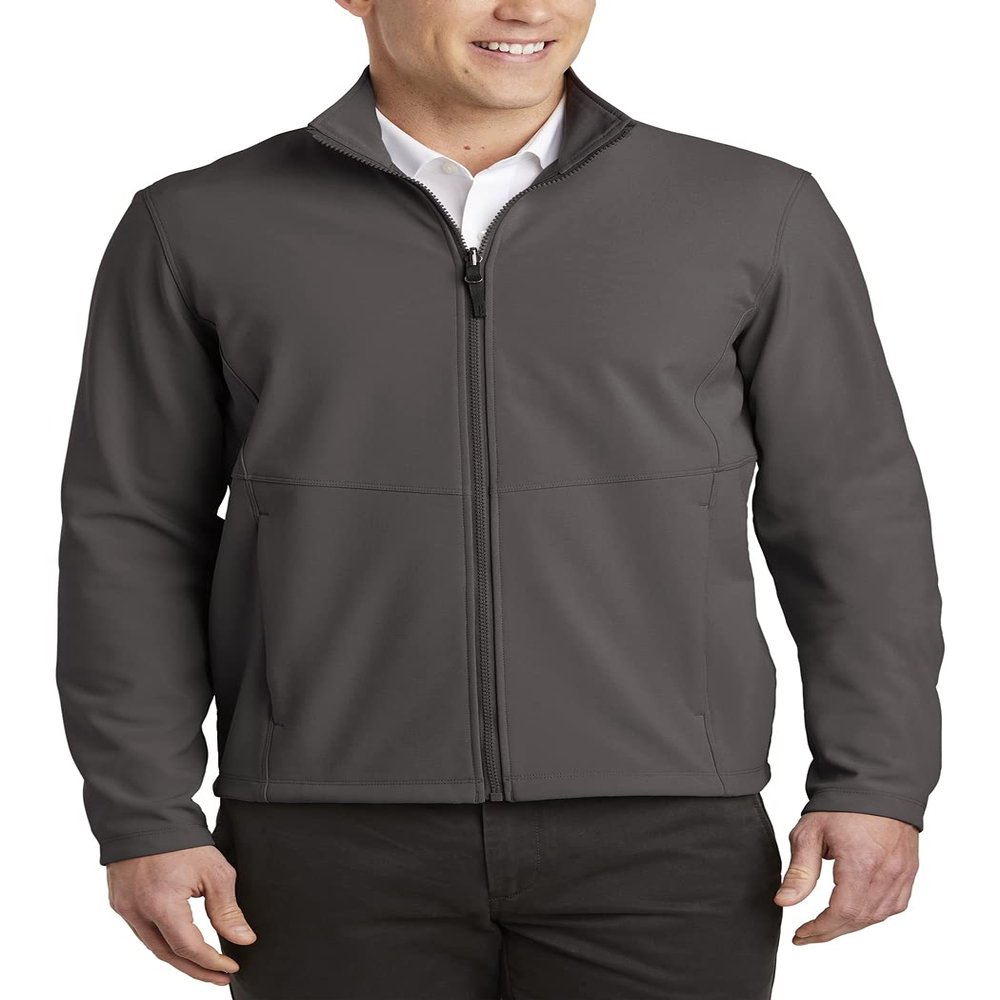 JustBlanks Mens Full-Zip Water Resistance Collective Soft Shell Jacket - Graphite - L