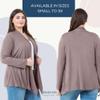 Azules Long Sleeve Open Front Cardigan for Women  Lightweight Rayon Sweater, Soft Flowy Layer for Casual or Dressy Outfits Plus Size 1X Mocha view 4