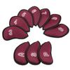 10Pcs/Pack New Meshy Golf Iron Covers Set Golf Club Head Cover Fit Most Irons (Wine Red) view 2