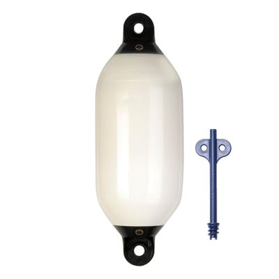 Dan-Fender Heavy Duty Boat Fender 1025 - Bumper for Boats (36-40 ft Long) - Strong & Flexible PVC, All Weather Conditions, Universal Fit Boat Accessories for Docking (Eggshell)