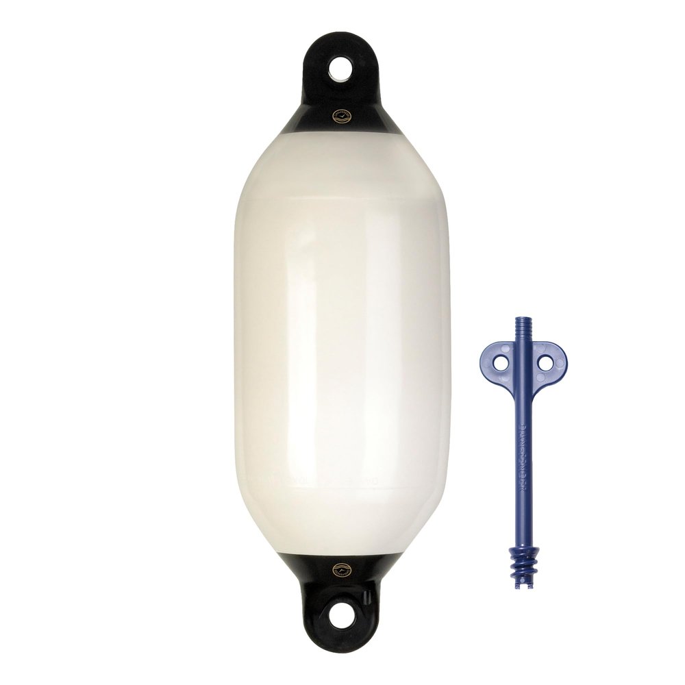 Dan-Fender Heavy Duty Boat Fender 1025 - Bumper for Boats (36-40 ft Long) - Strong & Flexible PVC, All Weather Conditions, Universal Fit Boat Accessories for Docking (Eggshell)