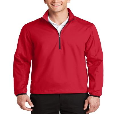 JustBlanks Mens Water Resistance Active 1/2-Zip Soft Shell Jacket - Rich Red - S