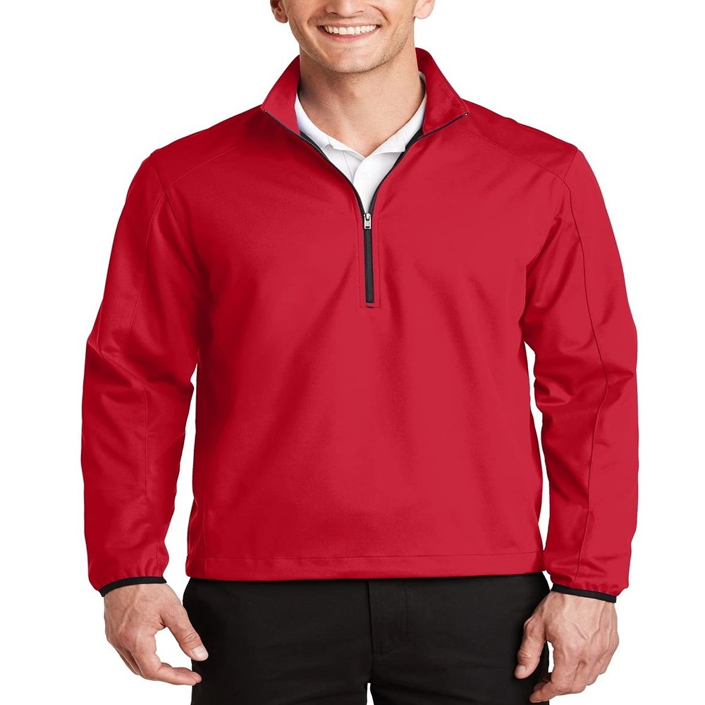 JustBlanks Mens Water Resistance Active 1/2-Zip Soft Shell Jacket - Rich Red - S