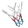LIOOBO Sports Chain Basketball Net Replacement Outdoor Heavy Duty Basketball Net Rustproof Metal Chain for Outdoor Indoor Training White Red Blue view 1