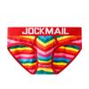 JOCKMAIL Men Briefs Cotton Mens Underwear Briefs Low Waist Rainbow Men Underwear (Medium, Red) view 3