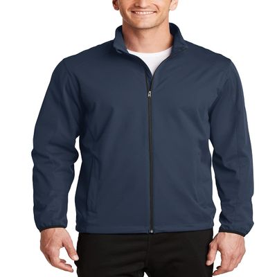 JustBlanks Mens Full-Zip Water Resistance Active Soft Shell Jacket - Dress Blue Navy - 2XL