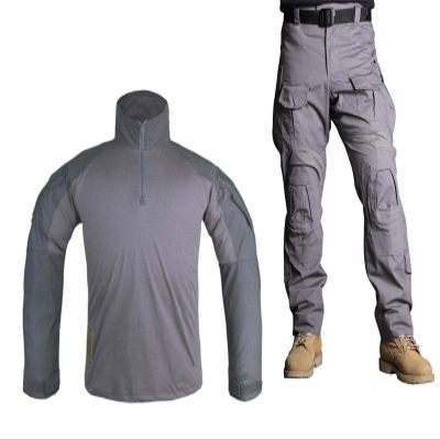 Emerson Airsoft Tactical BDU Military Suit Combat Gen3 Uniform Shirt Pants Wolf Gray (Large)