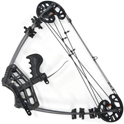AMEYXGS Archery Compound Bow 50lbs Dual-Purpose Bow Catapult Steel Ball Hunting Triangle Bow Catapult Right Left Hand for Outdoor Hunting Fishing (Black)
