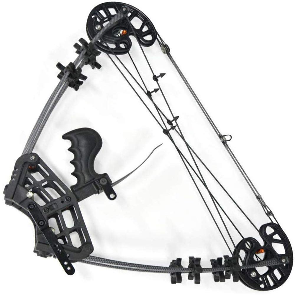AMEYXGS Archery Compound Bow 50lbs Dual-Purpose Bow Catapult Steel Ball Hunting Triangle Bow Catapult Right Left Hand for Outdoor Hunting Fishing (Black)