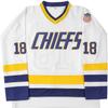 Youth Hanson Brothers #18 Steve Charlestown Chiefs Slap Shot White Moive Hockey Jersey Stitched Letters and Numbers S-L view 2