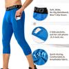 3 Pack Men's Compression Pants 3/4 Workout Dry-fit Baselayers Underwear Sport Tights Running Athletic Leggings Capris view 3