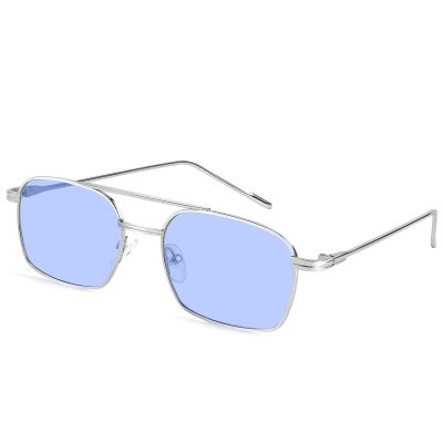 FEISEDY Fashion Square Aviator Sunglasses Women Men Trendy Retro Metal Frame Sun Glasses Candy Color Lens B1036