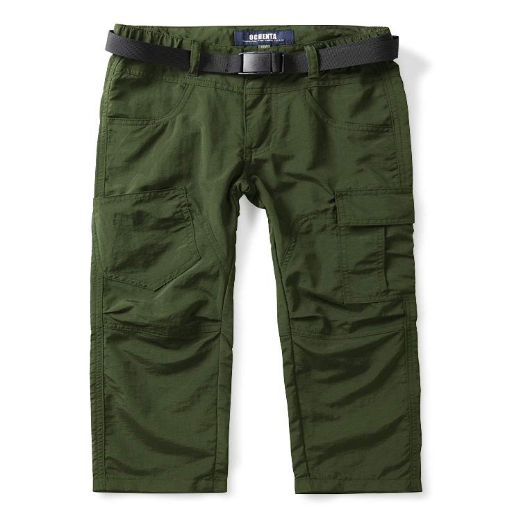 Mesinsefra Boys' Hiking Cargo Pants,Kid's Casual Outdoor Quick Dry Waterproof Camping Trousers Army Green 170cm-11-12 Years