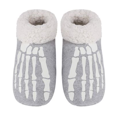 MioCloth Cute Skeleton Sock Plush Cozy Furry Knitted Boots Winter Foot Warmer Anti-Skid Bottom House Slipper for Kids Boys Girls Women