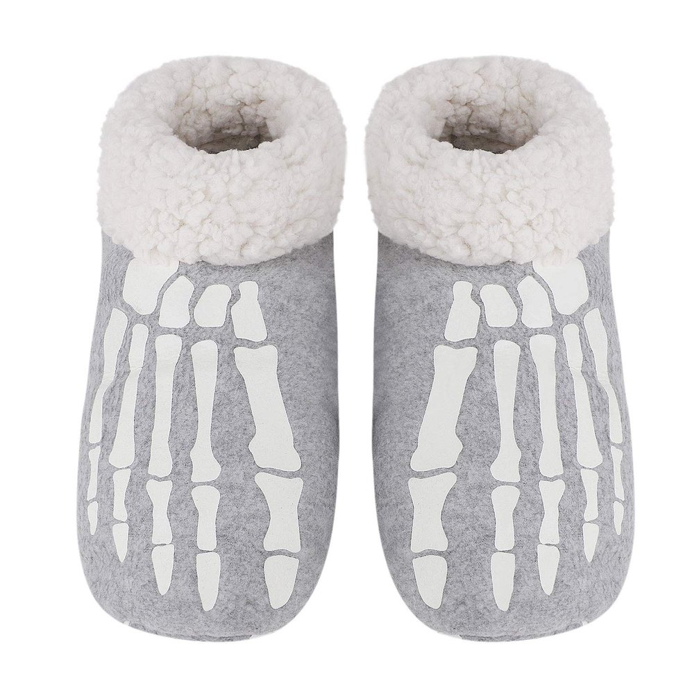 MioCloth Cute Skeleton Sock Plush Cozy Furry Knitted Boots Winter Foot Warmer Anti-Skid Bottom House Slipper for Kids Boys Girls Women