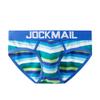 JOCKMAIL Men Briefs Cotton Mens Underwear Briefs Low Waist Rainbow Men Underwear (Medium, Blue) view 3