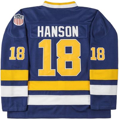 Youth Hanson Brothers #18 Steve Charlestown Chiefs Slap Shot White Moive Hockey Jersey Stitched Letters and Numbers S-L