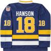 Youth Hanson Brothers #18 Steve Charlestown Chiefs Slap Shot White Moive Hockey Jersey Stitched Letters and Numbers S-L view 1