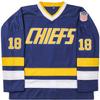 Youth Hanson Brothers #18 Steve Charlestown Chiefs Slap Shot White Moive Hockey Jersey Stitched Letters and Numbers S-L view 2