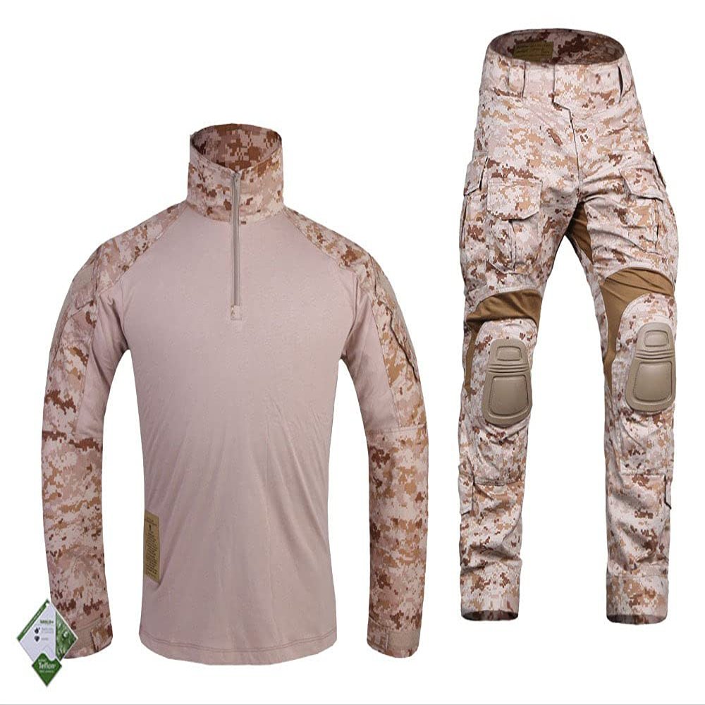 Emerson Airsoft Tactical BDU Military Suit Combat Gen3 Uniform Shirt Pants AOR1 (Large)